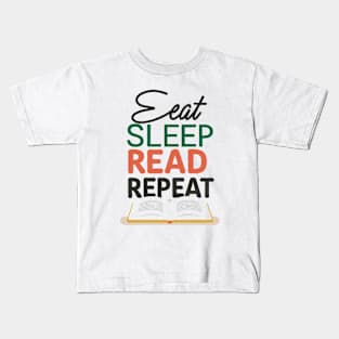 Eat Sleep Read Repeat. Funny Reading Kids T-Shirt